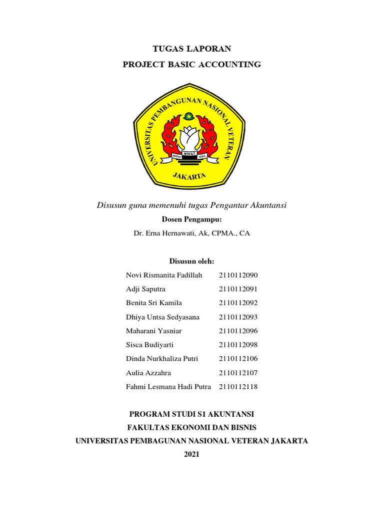 Laporan kegiatan kelompok 3 kelas pengantar akuntansi c pdf