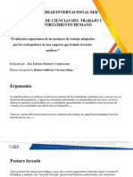 UISEK Evaluación Ergonómica de Las Posturas de Trabajo Adoptadas Por Los Trabajadores de Una Empresa Que Brinda Servicios Médicos