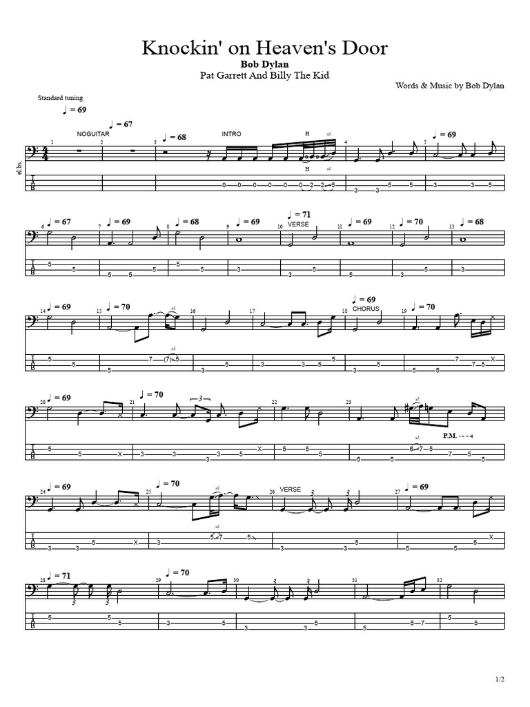 Bob Dylan Knockin On Heaven S Door PDF American Songs