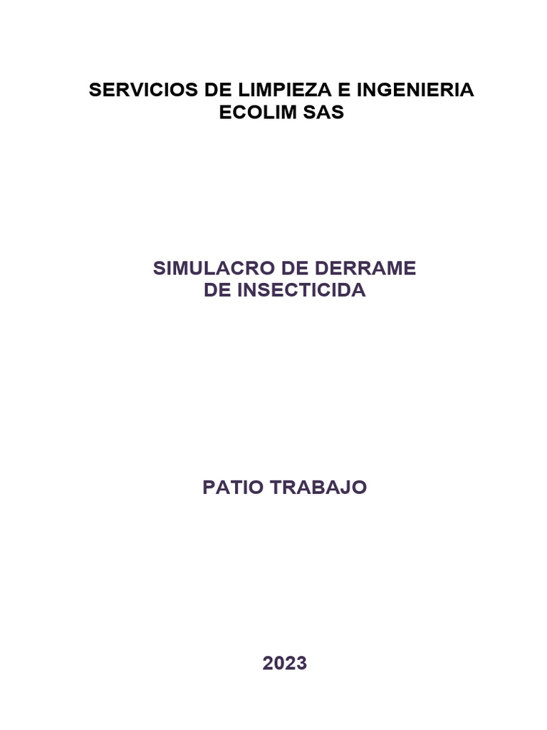 Simulacro de Derrame de Insecticida | PDF | Simulación