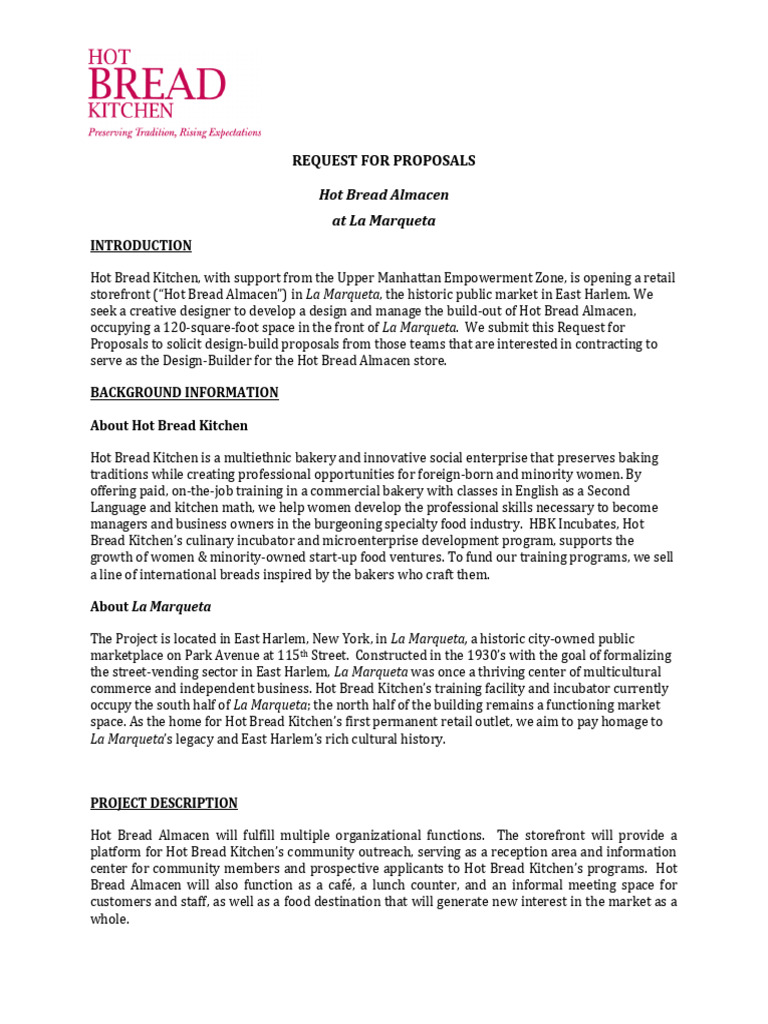 RFP for Hot Bread Almacen Design-Build | PDF | United States Postal ...