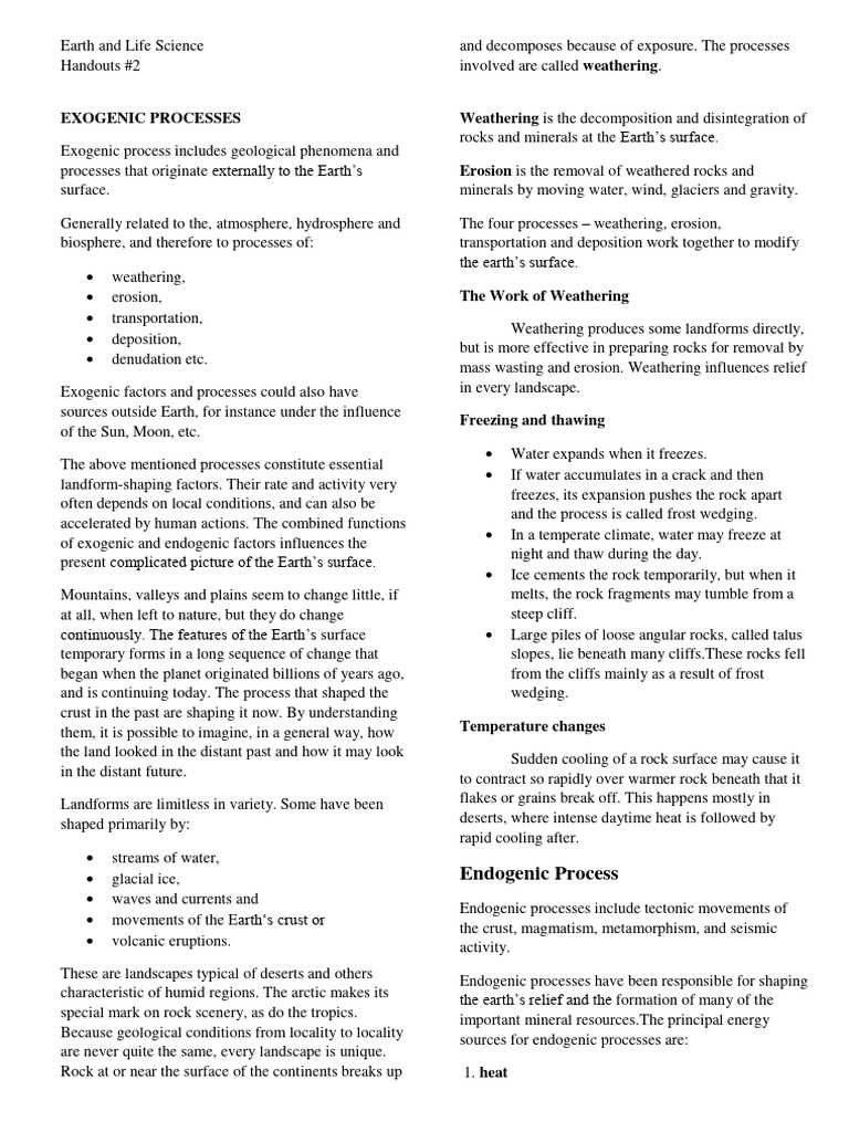 Earth and Life Science Handouts 2 | PDF | Fault (Geology) | Earth