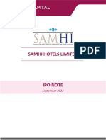 Samhi Hotels LTD - IPO Note - Sept'2023