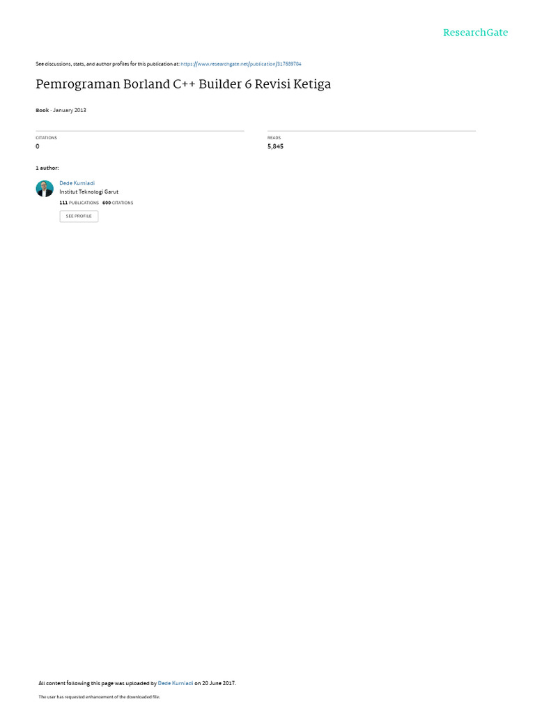 Pemrograman dengan Borland C++ Builder 6 | PDF | Komputer