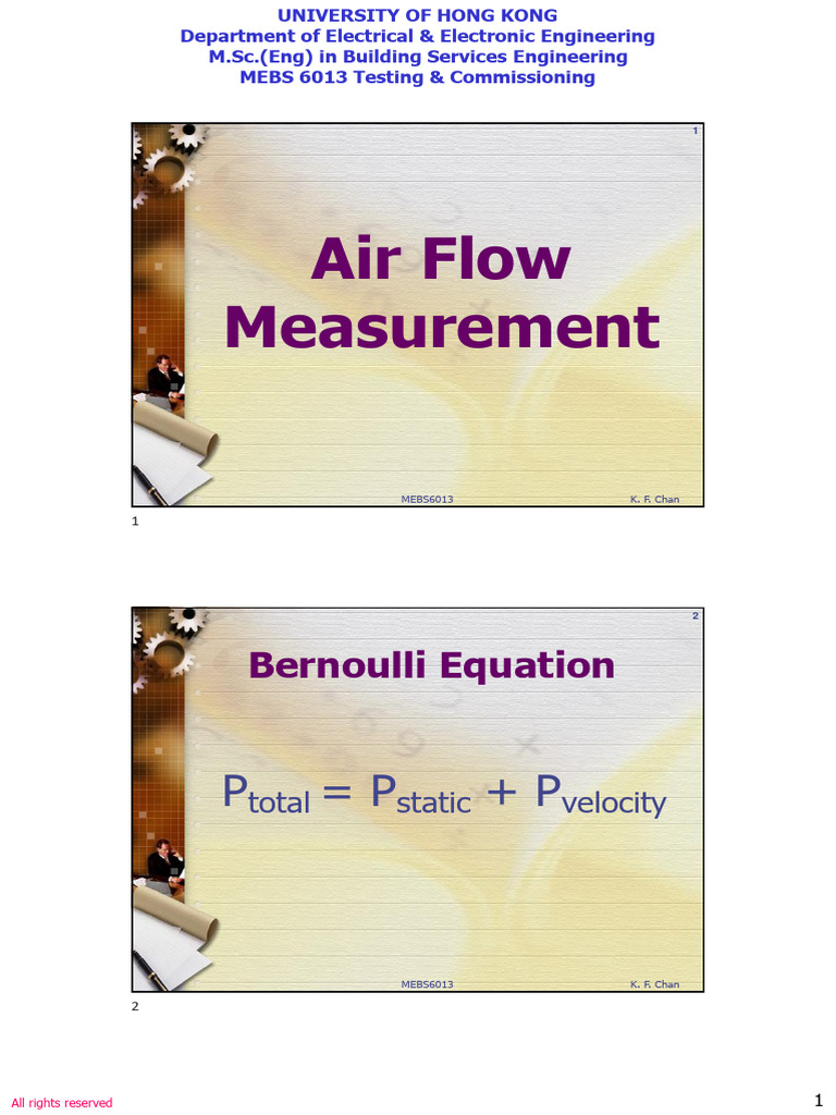 1 Air Flow Measurement PDF Flow Measurement Pressure Measurement