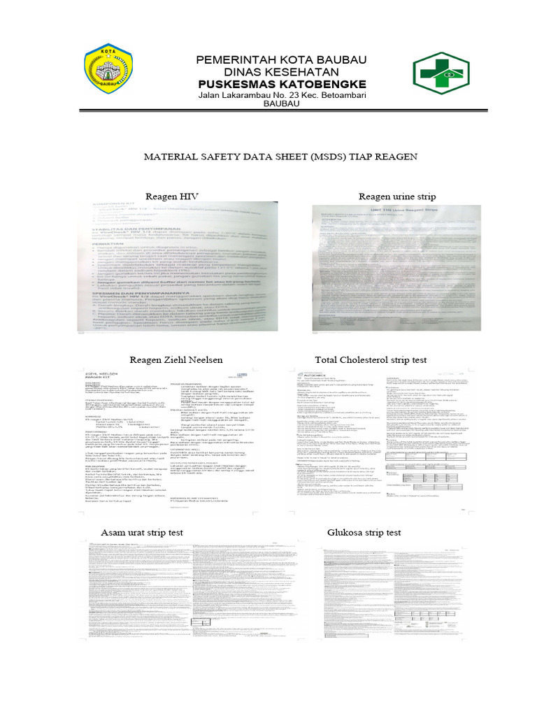 Material Safety Data Sheet MSDS Tiap Reagen | PDF