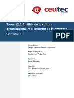 Analisis de La Cultura Organizacional y El Entorno de La Empresa