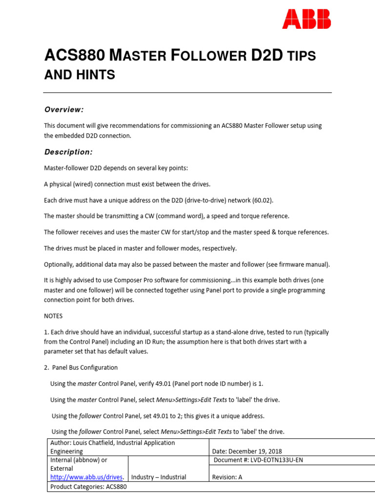 ABB D2D Hints | PDF | Electrical Connector | Booting