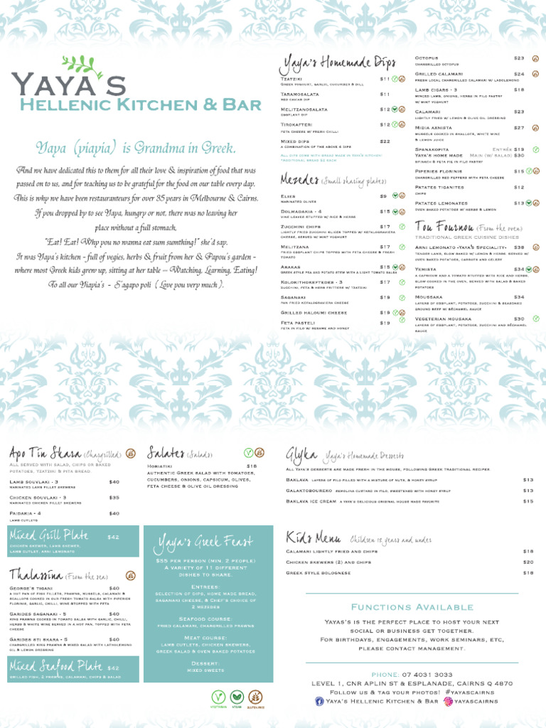 Yaya Menu PDF