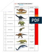 Rúbrica 2.2.1. Relación de Dinosaurios (SHPC 3203)