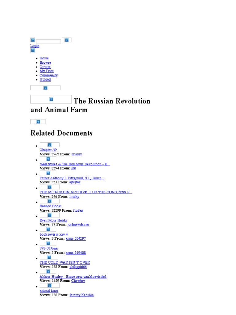 The Russian Revolution and Animal Farm | PDF | Russian Revolution