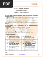 NCERT Solutions For Class 9 Social Chapter 3 - Electoral Politics - .