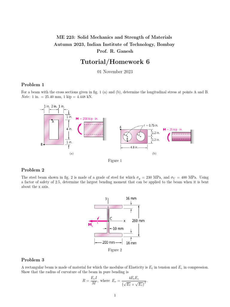 Bending Moment Analysis for Composite Beams | PDF | Bending | Beam ...