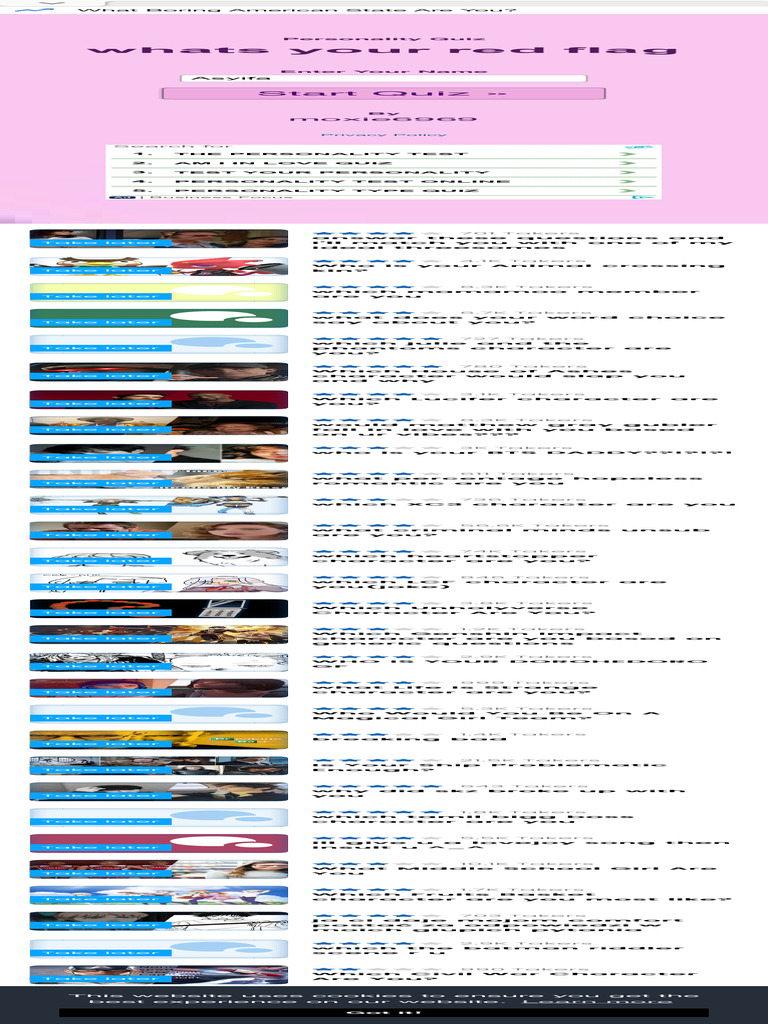 Whats Your Red Flag Personality Quiz PDF