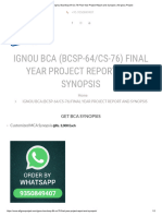 Ignou Bca BCSP 64 Cs 76 Final Year Project Report and Synopsis