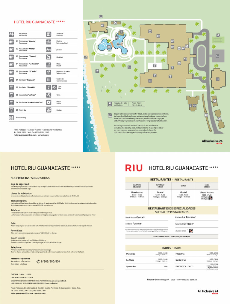 Riu Guanacaste Hotel Map | PDF
