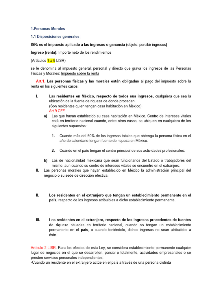 Régimen Fiscal de Personas Morales en México | PDF | Impuesto sobre la ...