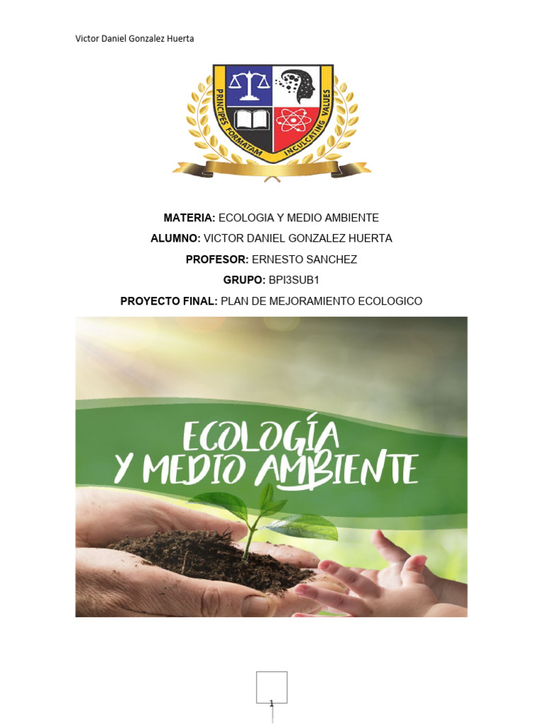 Proyecto Final Ecologia y Medio Ambiente | PDF | Agua | Entorno natural