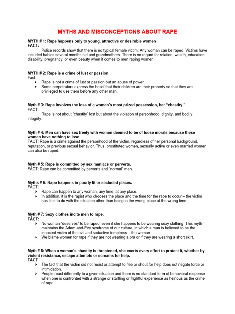 Debunking Rape Myths and Misconceptions | PDF | Rape | Human Sexuality