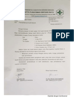 Bukti Pemberitahuan Audit Internal Laboratorium