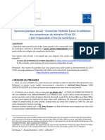 Epreuves Pratique Du C2i - Enoncé de L'activité 2 Pour La Validation Des Compétences Du Domaine D2 Du C2i Etre Responsable À L'ère Du Numérique