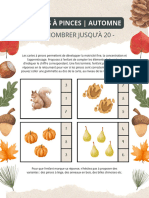 Coloré Illustré Éducation Cartes Automne Compter 1 À 20