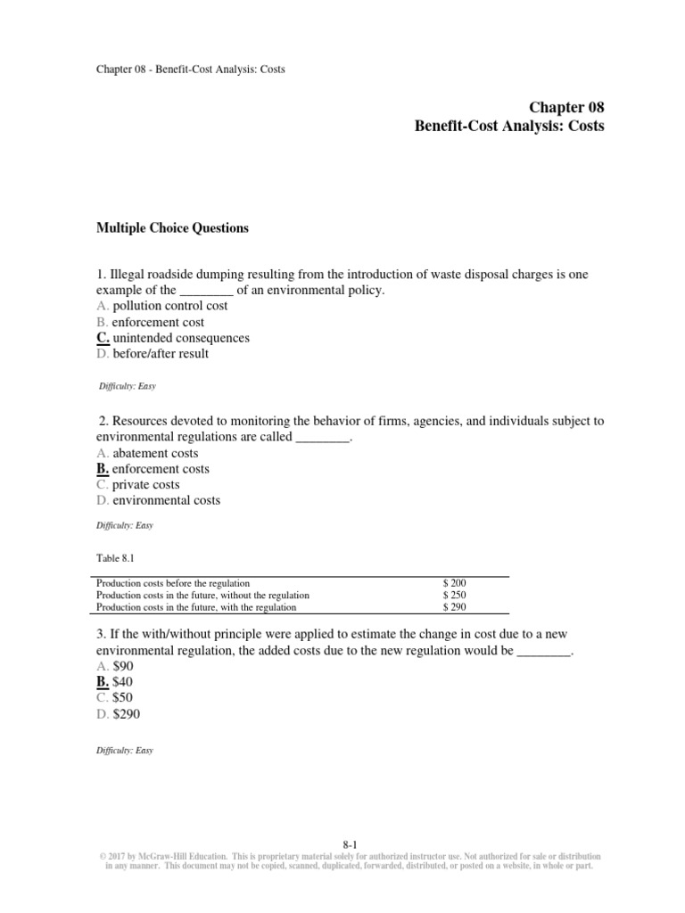 Environmental Economics An Introduction 7th Edition Field Test Bank