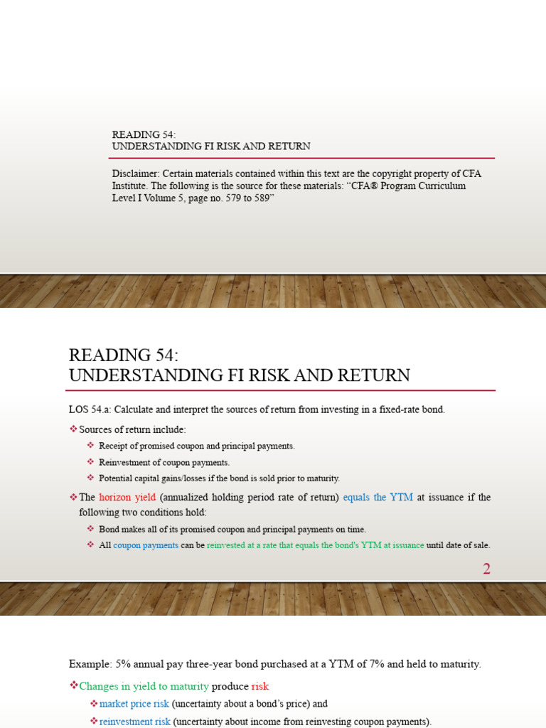 R54-Understanding FI Risk and Return | PDF | Bond Duration | Bonds ...