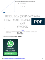 Ignou Bca BCSP 64 Cs 76 Final Year Project Report and Synopsis