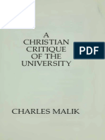 Charles Malik - Christian Critique of University-North Waterloo Academic Press (1987)