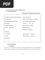 Condensed Couse Outlines