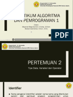 P2 - Variabel, Tipe Data, Operator