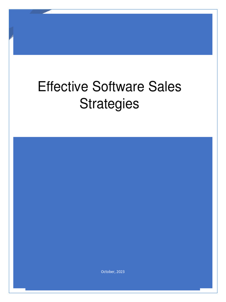 Effective Software Sales Strategy | PDF | Sales | Marketing