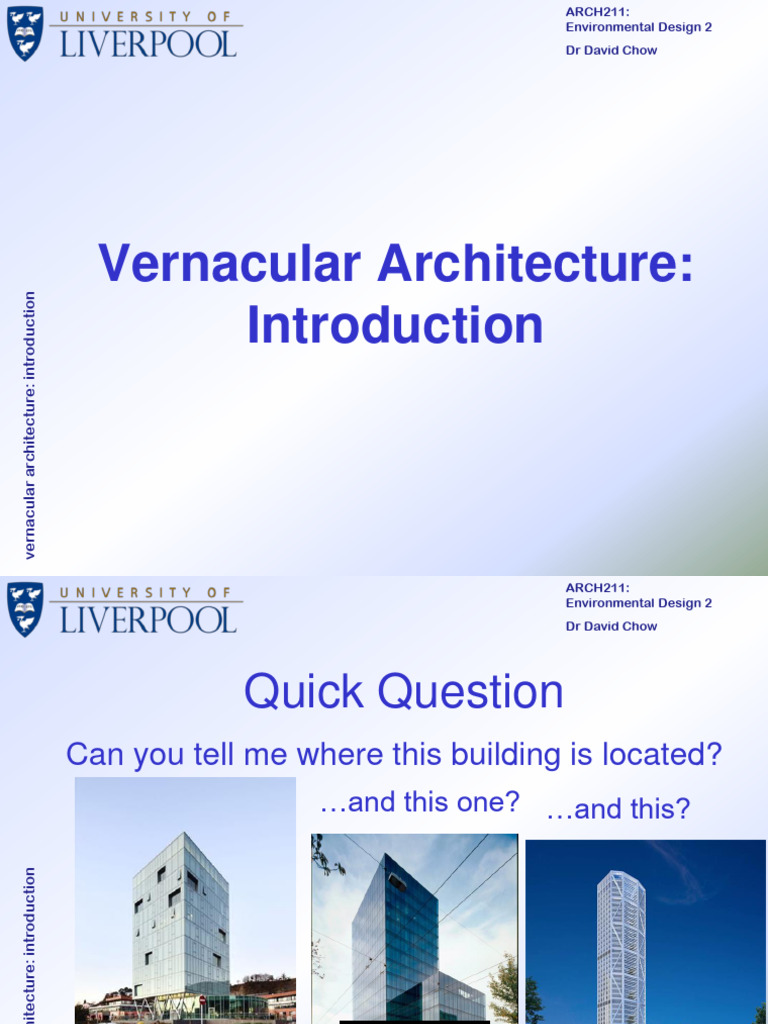 2023-2024 Vernacular Architecture 01 Intro | PDF | Nature | Natural ...