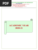 Academic Year 2020-21: Velalar College of Engineering and Technology