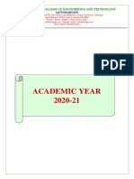 Academic Year 2020-21: Velalar College of Engineering and Technology