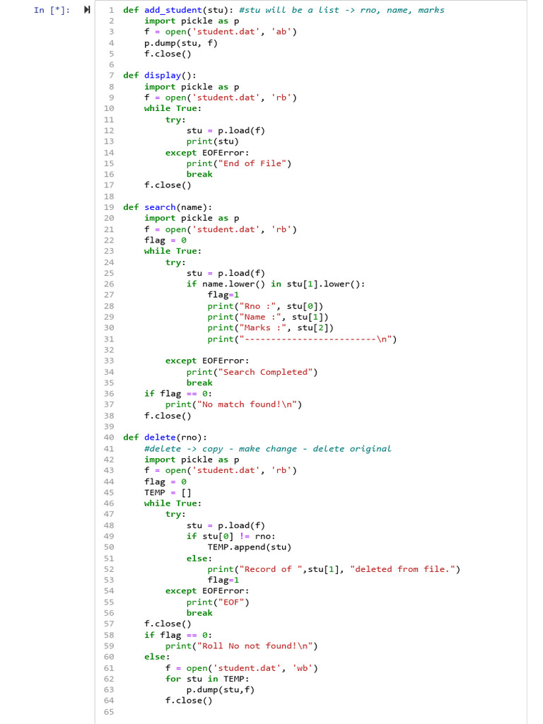 Binary Files CRUD Operations - Jupyter Notebook | PDF | Computing ...