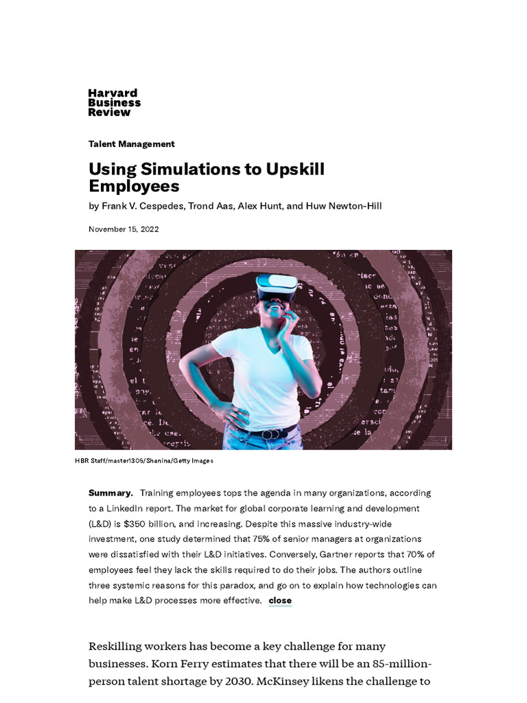 Simulation Training for Employee Upskilling | PDF | Simulation | Learning