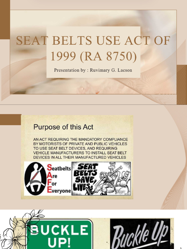 Seat Belt Use Act Reporter Ruvimary Lacson PDF