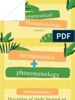 Lesson 2 - Hermeneutical Phenomenology Presentation