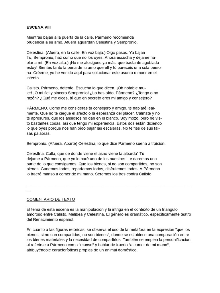 Intriga y Manipulación en La Celestina | PDF | Clásicos | Ficción general