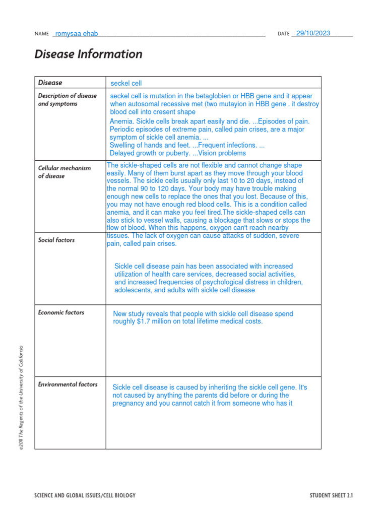 HW Bio Part 4-2 (Seckel Cell) | PDF | Medicine | Epidemiology