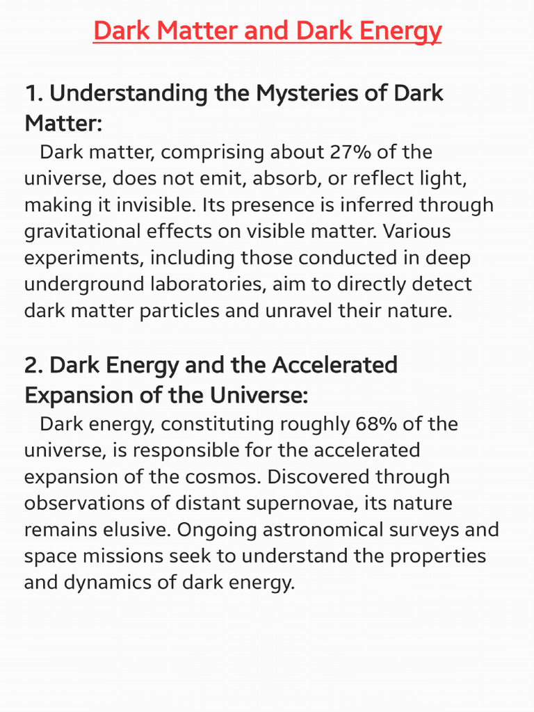 Dark Matter and Dark Energy | PDF