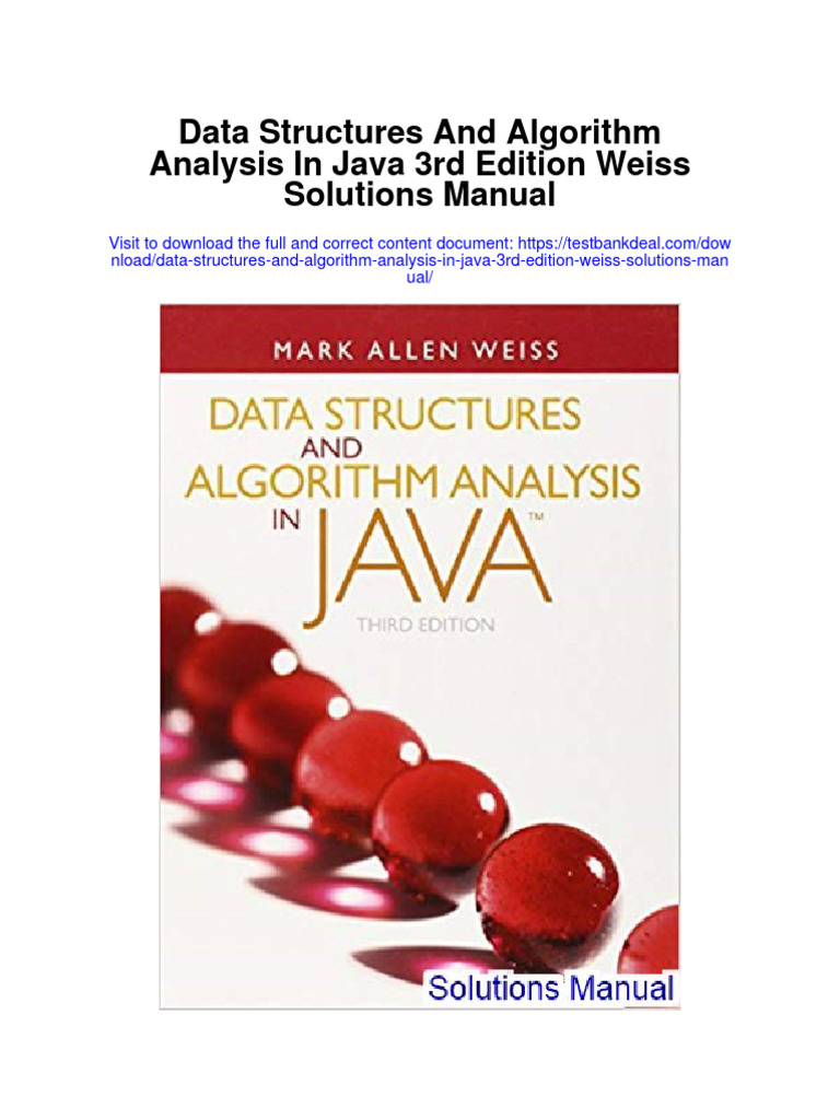 Data Structures and Algorithm Analysis in Java 3rd Edition Weiss ...