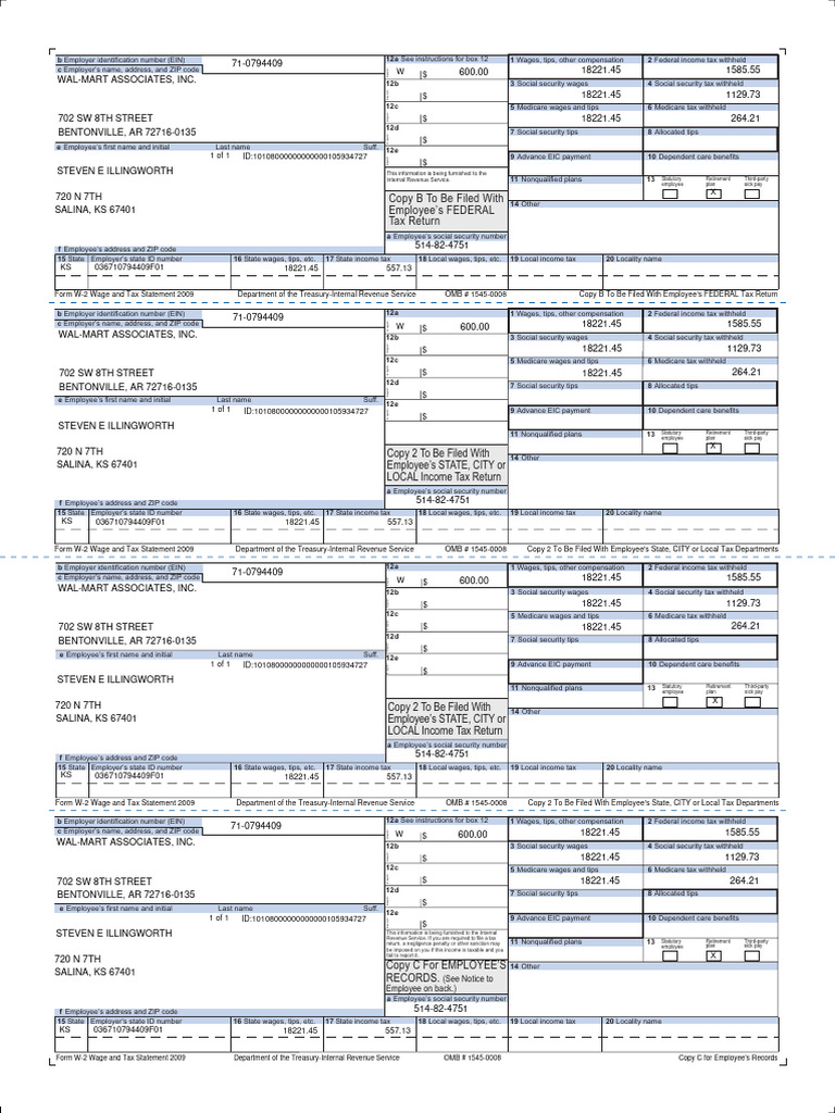 Copy B To Be Filed With Employee S FEDERAL Tax Return See Instructions