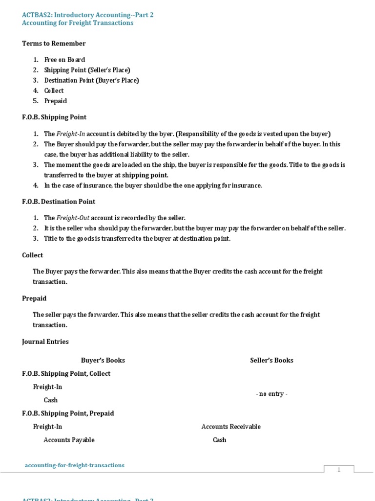 Accounting For Freight Transactions | PDF | Transporte | Naturaleza