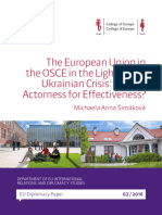 The European Union in The OSCE in The Light of The Ukrainian Crisis: Trading Actorness For Effectiveness?