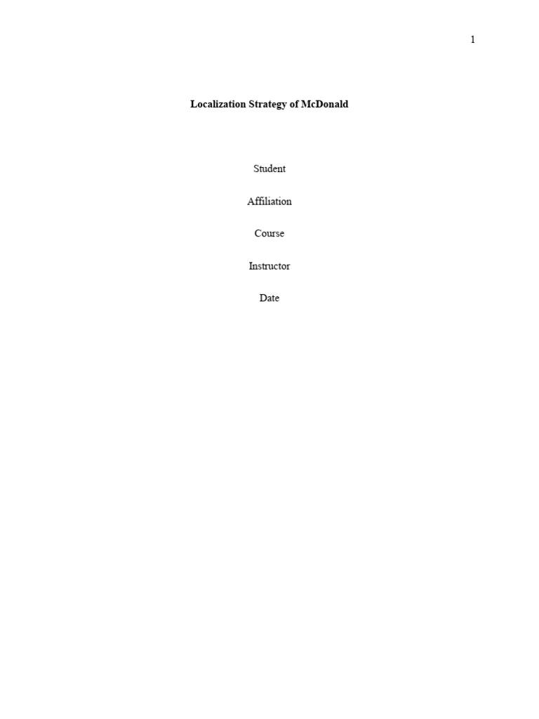 McDonald's Localization Strategies in Asia | PDF | Mc Donald's ...
