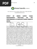 Effect of Green Supply Chain Management Practices On The Performance of Manufacturing Firms in Kenya