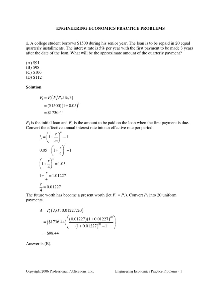 Engineering Economy | PDF | Interest | Loans